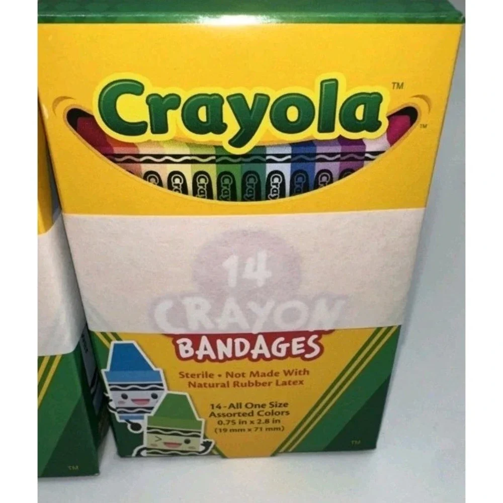 12 BOXES~Crayola‎ Adhesive Bandages 0.75in x 2.8in (168 Pack Kids Bandages-USA)